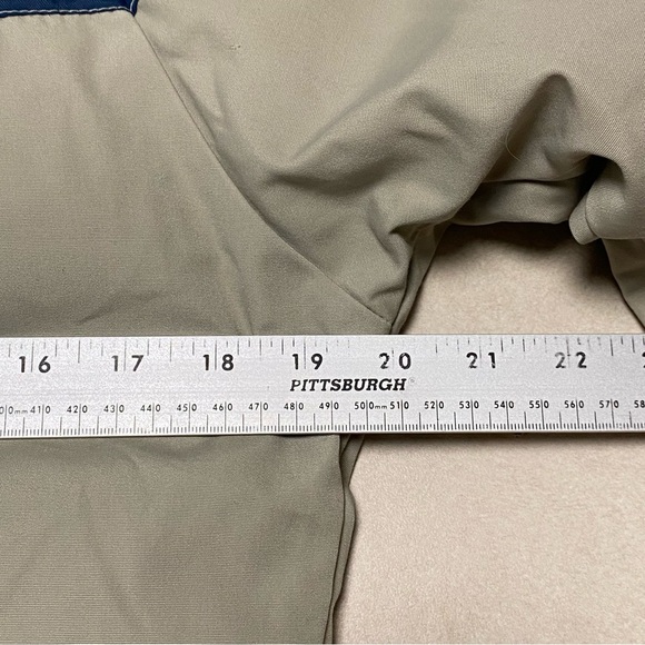 Powderhorn Mountaineering Jacket Girls Size 12 Tan Blue Vintage Down Jacket - Picture 16 of 17